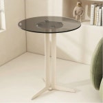 유리 금속 커피 북유럽 미니멀리스트 작은 검정색 홈용 SA 라운드 현대 DA 테이블 사이 Bla s 45x55cm : 마을살림상점