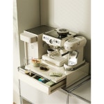 플린트 슬라이드 서랍 정리함 슬라이딩 디귿철제수납함 더블 카페 기구 테이블 머신선반 2단 바 아이보리 1 서랍형 커피 캡슐 수납장 스몰... 