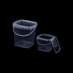 뚜껑과 손잡이가 있는 사각 플라스틱 양동이 BPA 프리 포장 상자 식품 등급 좋은 밀봉 용기 280ML 1L : 반월 스토어