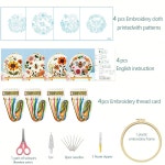 4x11.4cm - 4피스 완전 크로스 스티치 세트(사전 인쇄 원단, 실, 후프, 바늘 및 지침 포함) | DIY 공예, 초보자 친화적 (C0046) : 가젯인