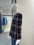 [CC콜렉트] 울 알파카 블렌드 칼라리스 체크 자켓 (C254MSF037) : 현대중동CC콜렉트