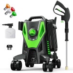 압력 세척기 - 4800PSI(팁 방지 기능 포함), 35FT 전원 코드, 자동차 펜스용 파워 드라이브웨이 파티오스 Green : 러브인수지