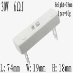 ANIUBI 10PCS 30W CER C CEMENT RESISTOR 0 1R 5R 1 2R 2 3R 3 4R 6R 8R 10R 15R 20R 30R 50R 100R 150R 20 : 타아몰