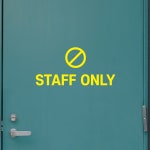 스태프 온리 직원외 출입금지 시트지 스티커 출입문 매장 안내 글자 레터링 데코 디자인3 : 스몰박스