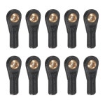 메카닉시티 M2xL18mm 2mm 센터 홀 RC 플라스틱 타이드 로드 엔드 링크 볼 조인트 헤드 키트 스티어링 업그레이드 액세서리 10개, 블랙... 