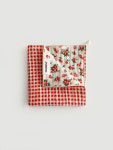 Red Check & Flower Kitchen Cloth 오유먼트 자체제작 키친클로스 테이블매트 : OUMENT