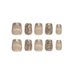 AMOMD 골드 컨페티 스퀘어 수제네일팁 SC012SS : 주식회사 손톱에진심