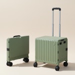 로티홈시스 접이식 카트 쇼핑 마트 시장바구니 장바구니 캐리어 L(대형), 그린 : 로티몰닷컴