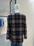 [CC콜렉트] 울 알파카 블렌드 칼라리스 체크 자켓 (C254MSF037) : 현대중동CC콜렉트
