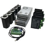 네마 23 57mm 스테퍼 모터 CNC 컨트롤러 키트 5축 3Nm 425 oz.in 2상 3A, DM556 스텝 드라이버, 350W 전원 공급 장치, 판화 기계용 마하3... 