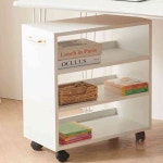 삼안 590 화이트 3단 이동식 수납장 주방선반장 바퀴수납 : 삼안산업