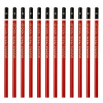 파티킬 12Pcs 숯 연필, 부드러운 숯 원형 드로잉 스케치용 연필 글쓰기 미술 스케치 초보자, 레드/블랙 Extra Hard Charcoal : 마스글로비스