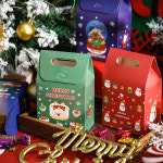 레트로 크리스마스 일러스트 선물 포장 상자 구디백 답례품 간식 박스 : 레드캣