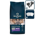 (히팅 브러쉬 + 소분 세트) 프레스티지 독 맥시 시니어 6+ 라지바이트 대형견 대포장 15kg : 프로-뉴트리션