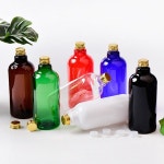 12pcs 500ml 빈 검은 애완 동물 병 알루미늄 모자 액체 비누 샤워 젤 샴푸 스킨 케어에 대 한 큰 화장품 향수 오일 : 반월 스토어