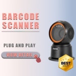 100% 호환 슈퍼마켓 소매 약국을 위한 데스크탑 1D QR 바코드 스캐너 무선 블루투스 핸즈프리 USB 리더 : 굿어스ONLINE