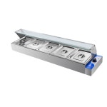 반찬냉장고 스텐 3구 보온 기시식당 진열 워머기 유리 보온로깊은 플레이트 조식 1 작은 대야에는 뚜껑이 되어 있다 : 퍼스트오브제이