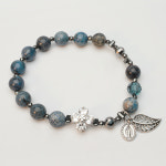 [핸드메이드] 라피스 세라피움 나뭇잎 묵주팔찌 8mm : 엘로사리움 성물