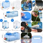 3 10L 운전 물 탱크 컨테이너 PC 수도꼭지 캠핑 자동차 닉 여행을위한 휴대용 저장 양동이 Blue 3L : 그린오션0505