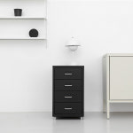 마켓비 피하 낮은서랍장 캐비넷 협탁 보조 철제 스틸 사이드 테이블 상세참조, 4단, 블랙 : 마켓비엔티