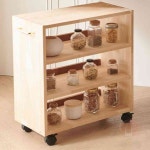 삼안 590 3단 고무나무 이동식 수납장 주방선반장 거실수납장 : 삼안산업