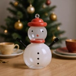 축제 쿠키 보관 병, 뚜껑이 있는 과자용 장식 유리 눈사람 통, 디저트용 크리스마스 테이블탑 중앙 비스킷 파티 및 계절 뷔페 S : 브리나인 스토어