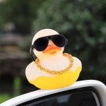 할로윈을 위한 wonu 자동차 대시보드 고무 오리, 사무실 책상 장식 액세서리와 안경 목걸이 할로윈 파티 선물 (유령) Ghost : 넥스트픽스넘버원