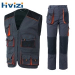 정비공 작업 세트 포켓 용접공 작업복 조끼 카고 남성 건설 멀티 바지 Vest XL : 마을살림상점