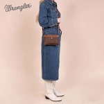 랭글러 웨스턴 소가죽 크로스바디 백 여성용 클러치 손목시계 지갑 Cowhair-black : EverRoute