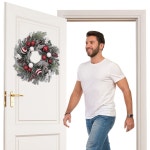 크리스마스 라탄 리스 재사용 가능한 암호화된 시뮬레이션 소나무 가랜드 장식 실내 벽난로 홈 데코 : 라이크미이지몰