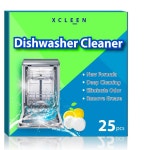 엑스클린 식기세척기 클리너 및 탈취제 정제 25개, 딥 클리닝 정제로 석회질, 미네랄 축적 냄새 제거에 도움, 모든 기계 내부를 청소할 수 있도록... 