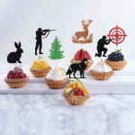 아로키프리 헌팅 생일 컵케이크 토퍼 24피스 트리 타겟 헌터 추천 테마 파티 케이크 장식 용품 보이걸 남성 해피 장식품 5 : 루미아노비에라