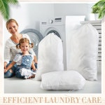 베를룬 12개 여행용 세탁 가방 대형 나일론 가방, 드로스트링 잠금장치 40 x 28, 35 24, 32 17 인치 세탁기 가능 옷 정리함, 햄퍼, 대학... 