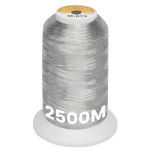 상업용 및 가정용 자수기용 새로운 브로쓰레드 싱글 대형 스풀 메탈릭 자수기 스레드 2500M (2735Y) - 실버 M-019 : OrthoPick