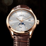 LOBINNI 디자이너 남성용 24H 날짜 표시 방수 손목 가죽 스트랩 캐주얼 자동 : 다이렉트상사