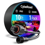 고비 야외 홍수등 및 스팟 라이트용 사이버로드 10FT 연장 케이블, H7057, H7058, H7060, H7062, H7093, H7094, H7065, H7066, 블랙용... 