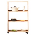 살림방 H6408 3단 3칸 나무 바퀴형 책장 안방책장 책보관 : 살림방2