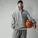 마스터욱 시그니처 로고 레터링 기모 오버핏 후드티셔츠 : 마스터욱