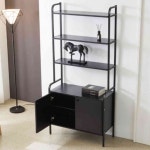 살림방 H4473 여닫이 스틸 수납 선반장 840 거실장식장 수납형거실장 : 살림방2