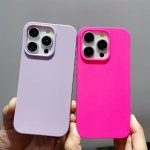 소프트 솔리드 컬러 얇은 전화 케이스 iPhone 16 15 14 13 12 11 Pro Max 카메라 범퍼 충격 방지 보호 케이스 : 블루 프로그