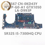 CN-0JG23N Dell Inspiron 15 7567 P65F 노트북 마더보드 BBV00/10 LA-D993P W/ I5-7300HQ GTX1050 4G 테스트 : 나래팩토리