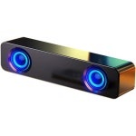 컴퓨터 스피커 스테레오 데스크탑 모드 퀄리티 모니터용 사운드바 직사각형 소형 PC 하이파이 1 엑스 블랙 HiFi 사운드 올인원 랜턴 블 : 둘리홈