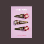 [단품]포근한 체크니트 똑딱핀 / 스튜디오마레 / 유아 가을코디 빈티지핀 : studio Marei