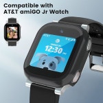 AT&T amiGO Jr Watch 화면 보호기 2팩 하드 PC 및 강화 유리 케이스 : 트렌디퍼스트
