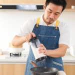 타피오케이라 주방 밀가루 체 베이킹 도구, 투명 컵 메쉬 거품기가 있는... 빵 타피오카 요리 베이커리용 수동 파우더 슈가 셰이커, 플라스틱... 