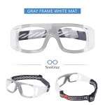 수그리 스포츠 안경, 조절 가능한 스트랩으로 김서림 방지 충격 흡수, 보호 안경 1 G8021 Black Frame White : McubeAlpha