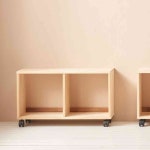 살림방 H6340 1단 2칸 나무 바퀴형 책장 거실수납장 : 살림방2