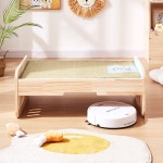 강아지원목침대 애견용품 원목강아지집 강아지원목집 M 개침대 양면 댕댕이 매트 침대 청색 : 둘리홈