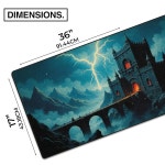 다크 판타지 대형 게이밍 미끄럼 보관 썬더의 방지, 36인치 패브릭 글라이 분노 위한 에어로글리데 패드 - x 가능, 책상 17인치 작업을 세탁... 