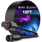 10FT 실외 홍수등 연장 코드 3M 전원 케이블, 4핀 플러그 방수 커넥터 , Go-ee H7057 H7058 2 지원 : 아트리움샵